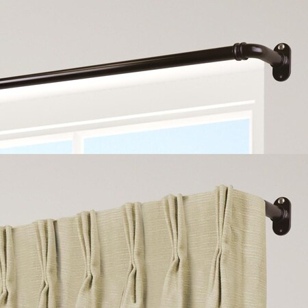 Central Design 0.625 in. Blackout Curtain Rod with 84 to 120 in. Extension, Cocoa BOT63-847
